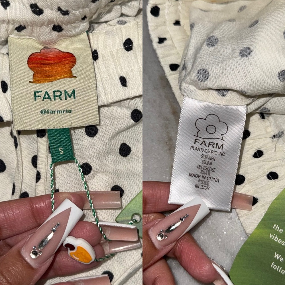 LPA x FWRD Top 500 Linen Corset Crop Top & FARM Rio Polka Dot Linen Shorts Set - Picture 15 of 17